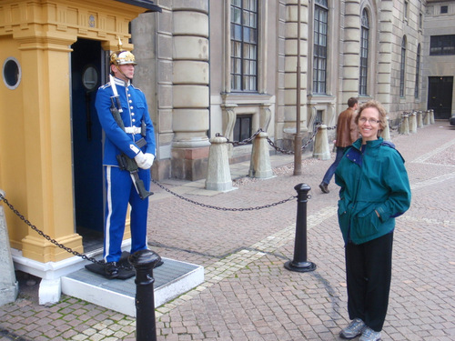 Terry Struck and a Swedish Guard.